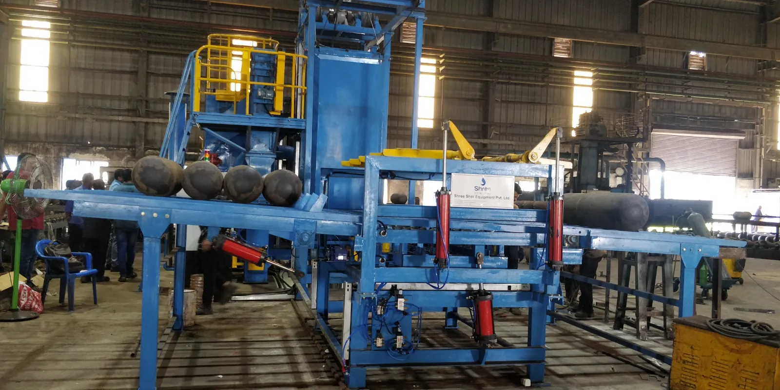 Internal Shot Blasting Machine For Cng Cylinder Line